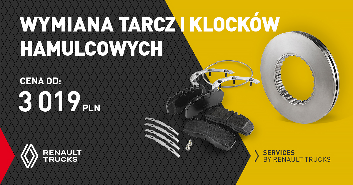 Pakiety serwisowe dla pojazdów ciężarowych wymiana tarcz i klocków hamulcowych