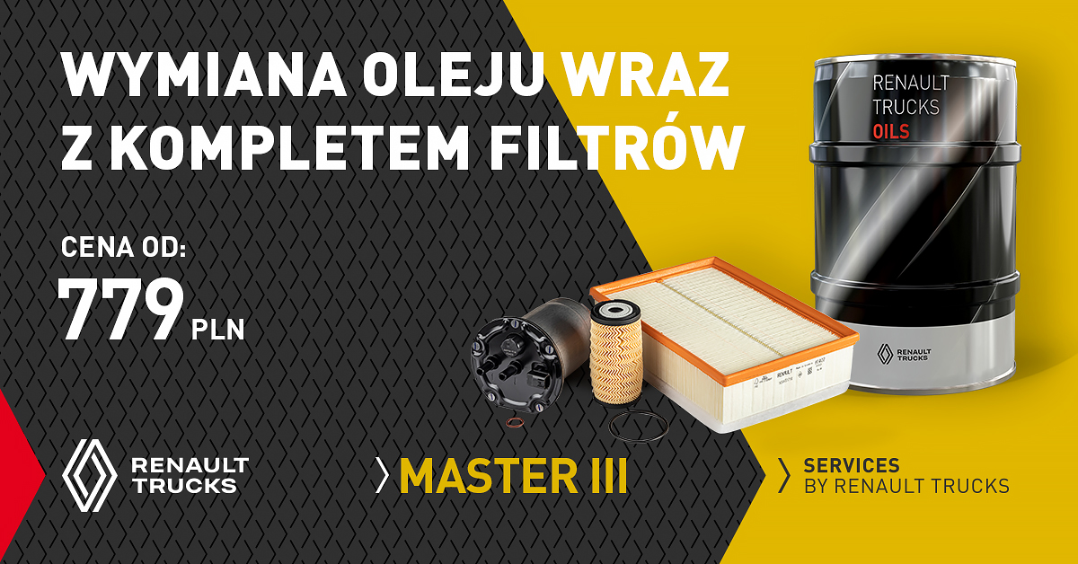 pakiety serwisowe dla pojazdów Renault Trucks Master III wymiana oleju z filtrem